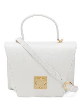 ARCADIA Made In Italy Leather Asymmetrical Geo Satchel